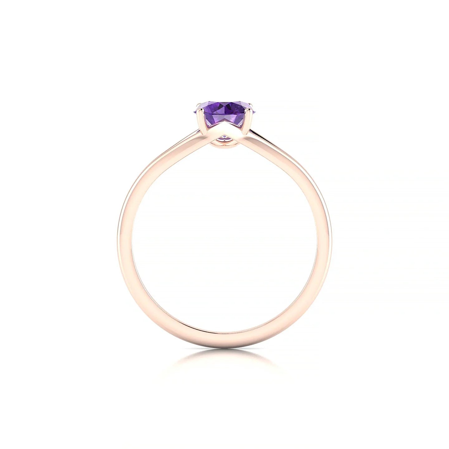 Rise | 18k Rose Gold 6 mm Round Amethyst Ring