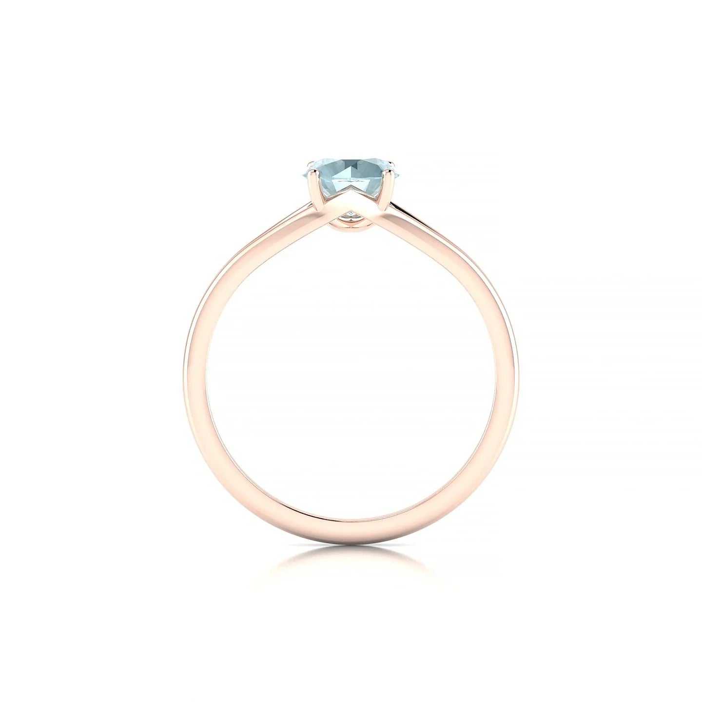 Rise | 18k Rose Gold 6 mm Round Aquamarine Ring