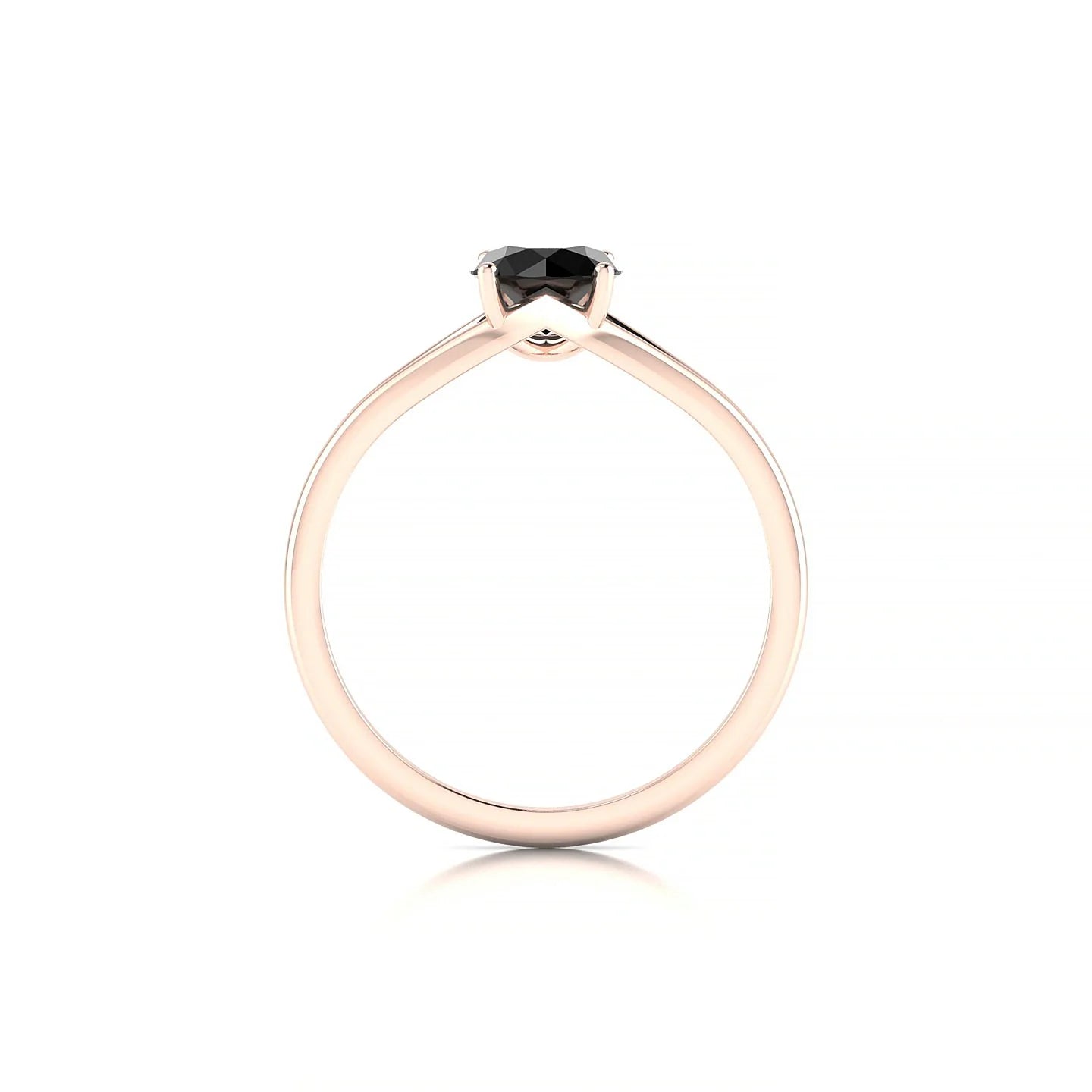 Rise | 18k Rose Gold 6 mm Round Black Diamond Ring