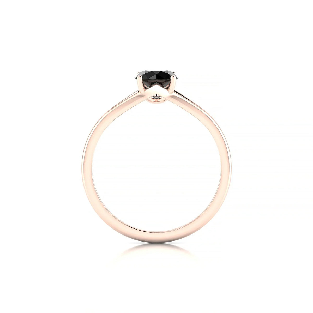 Rise | 18k Rose Gold 6 mm Round Black Diamond Ring