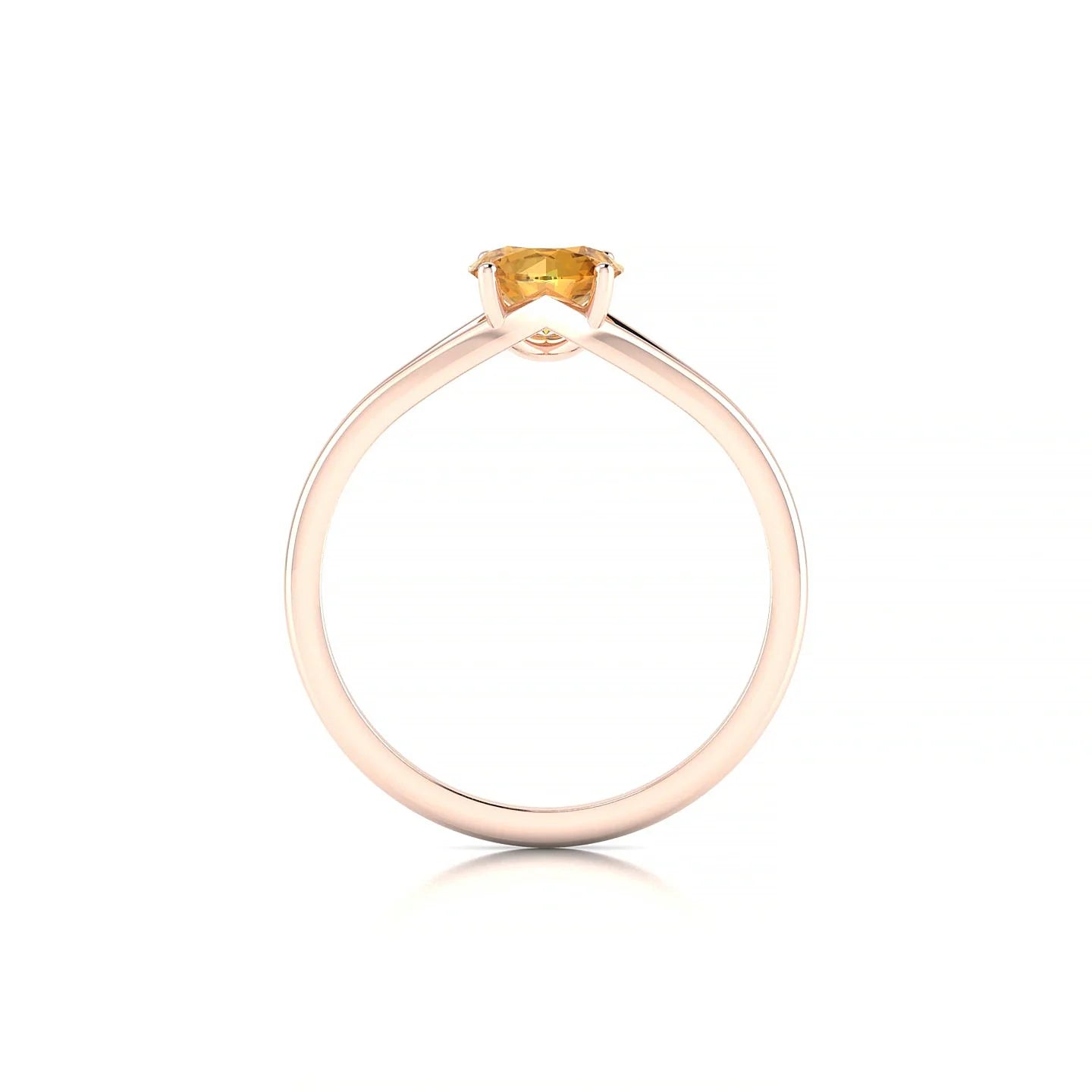 Rise | 18k Rose Gold 6 mm Round Citrine Ring
