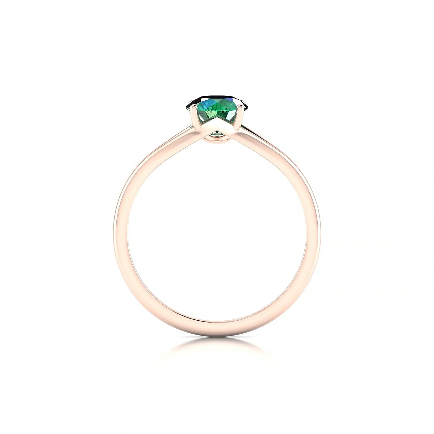 Rise | 18k Rose Gold 6 mm Round Emerald Ring