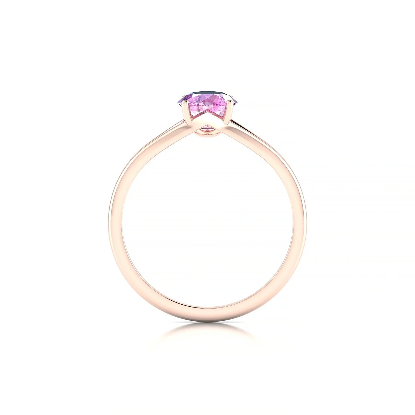Rise | 18k Rose Gold 6 mm Round Pink Sapphire Ring