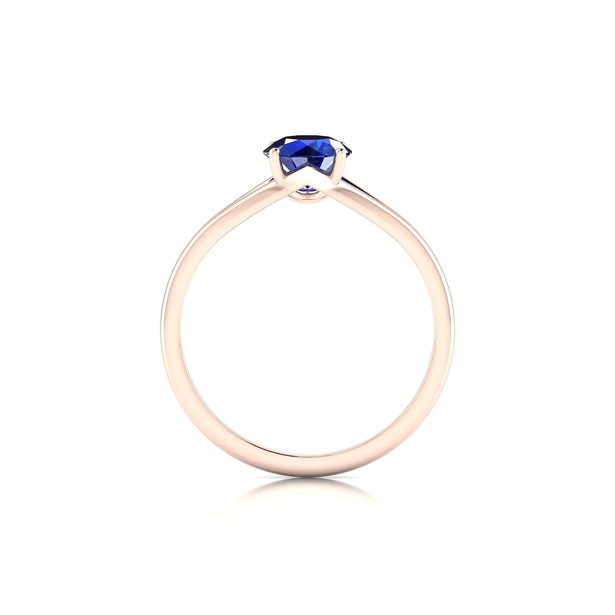 Rise | 18k Rose Gold 6 mm Round Sapphire Ring