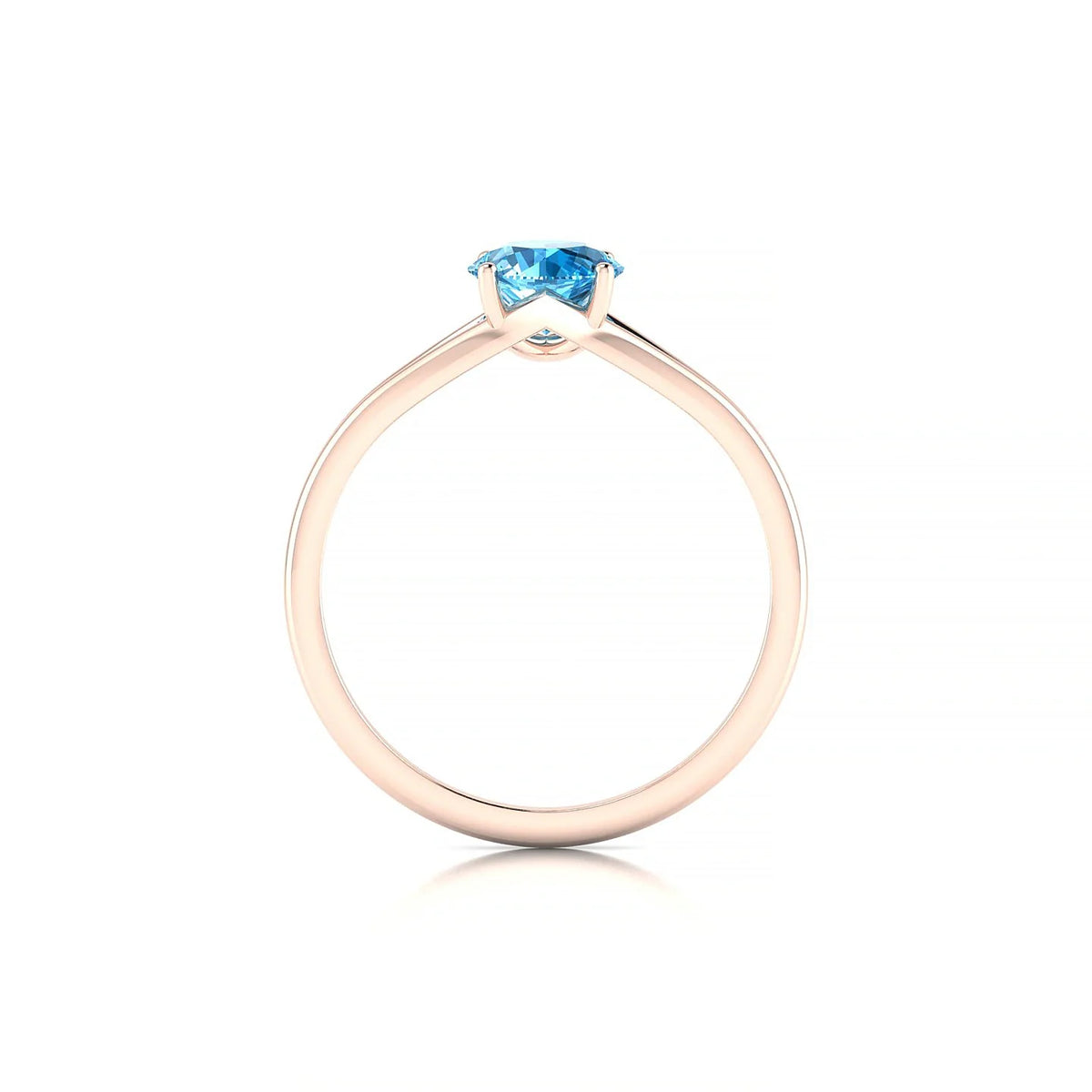 Rise | 18k Rose Gold 6 mm Round Topaz Ring