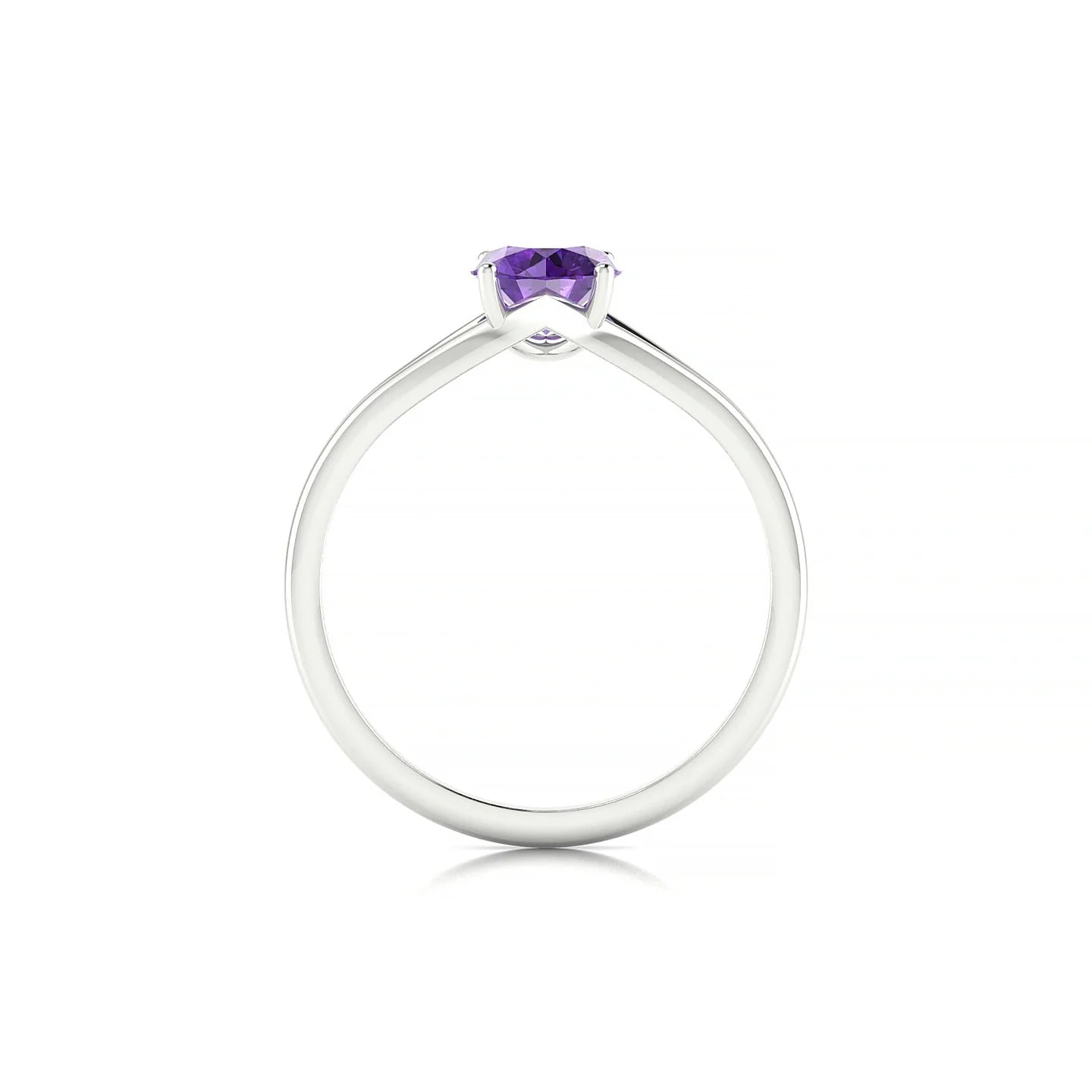 Rise | 18k White Gold 6 mm Round Amethyst Ring