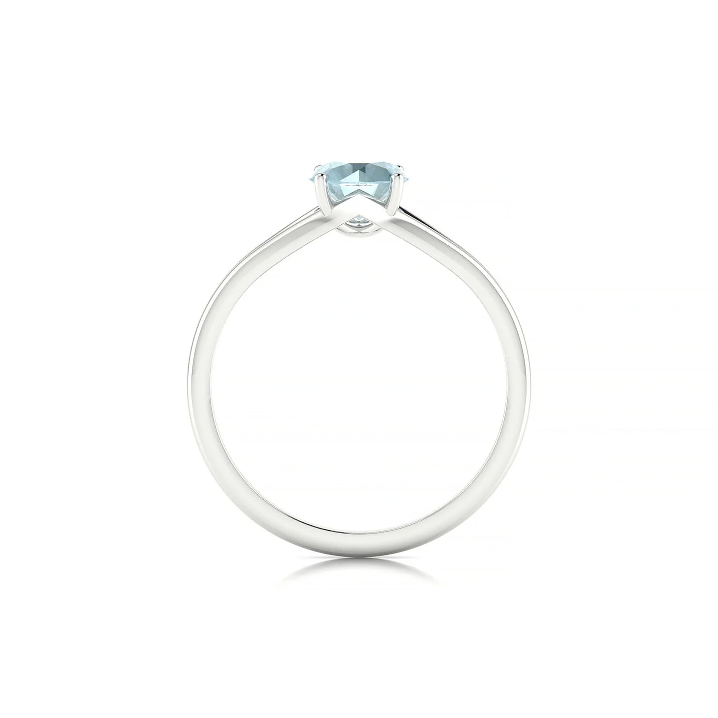 Rise | 18k White Gold 6 mm Round Aquamarine Ring