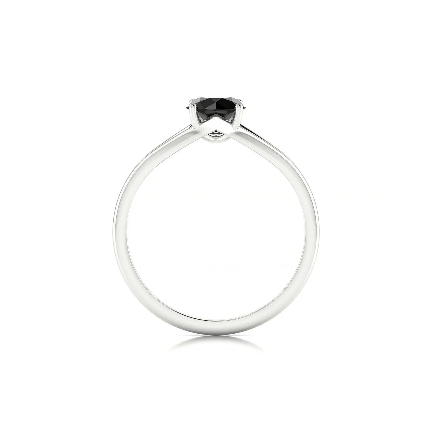 Rise | 18k White Gold 6 mm Round Black Diamond Ring
