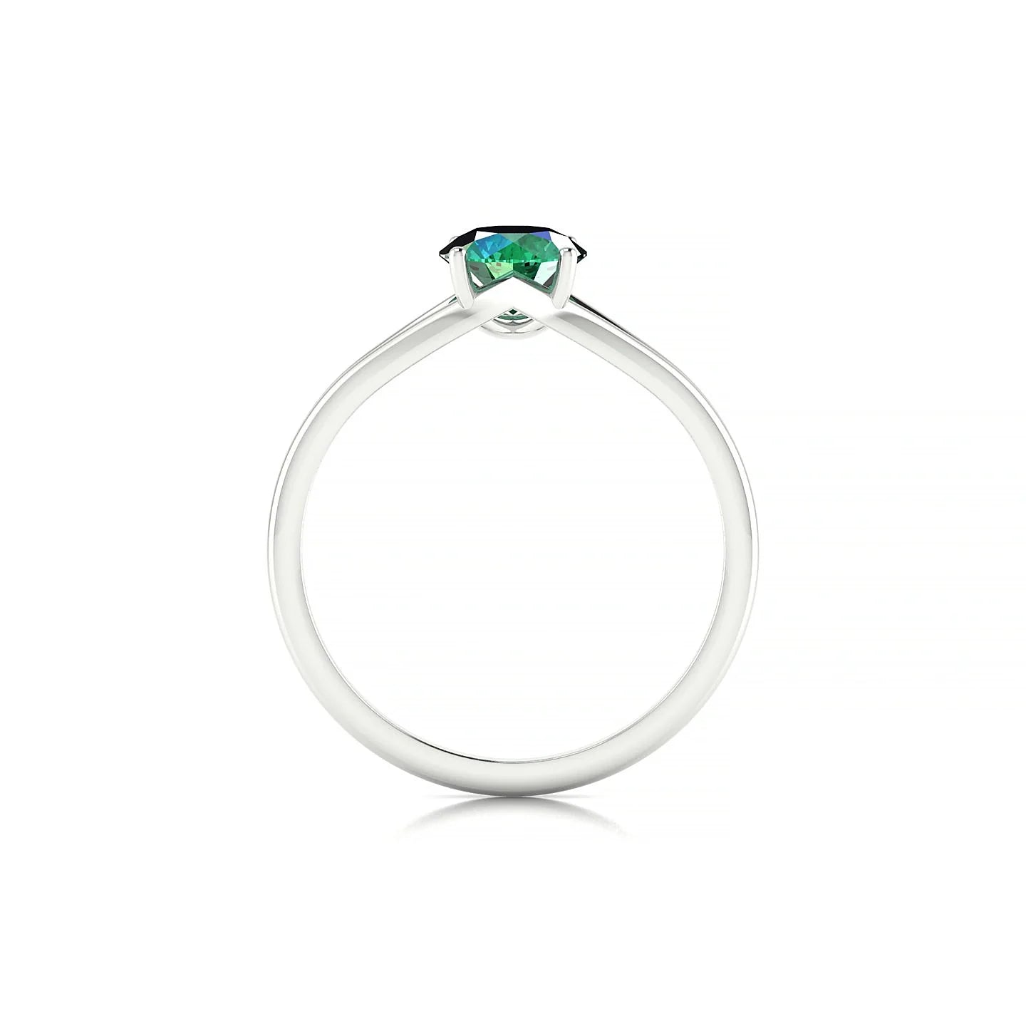 Rise | 18k White Gold 6 mm Round Emerald Ring