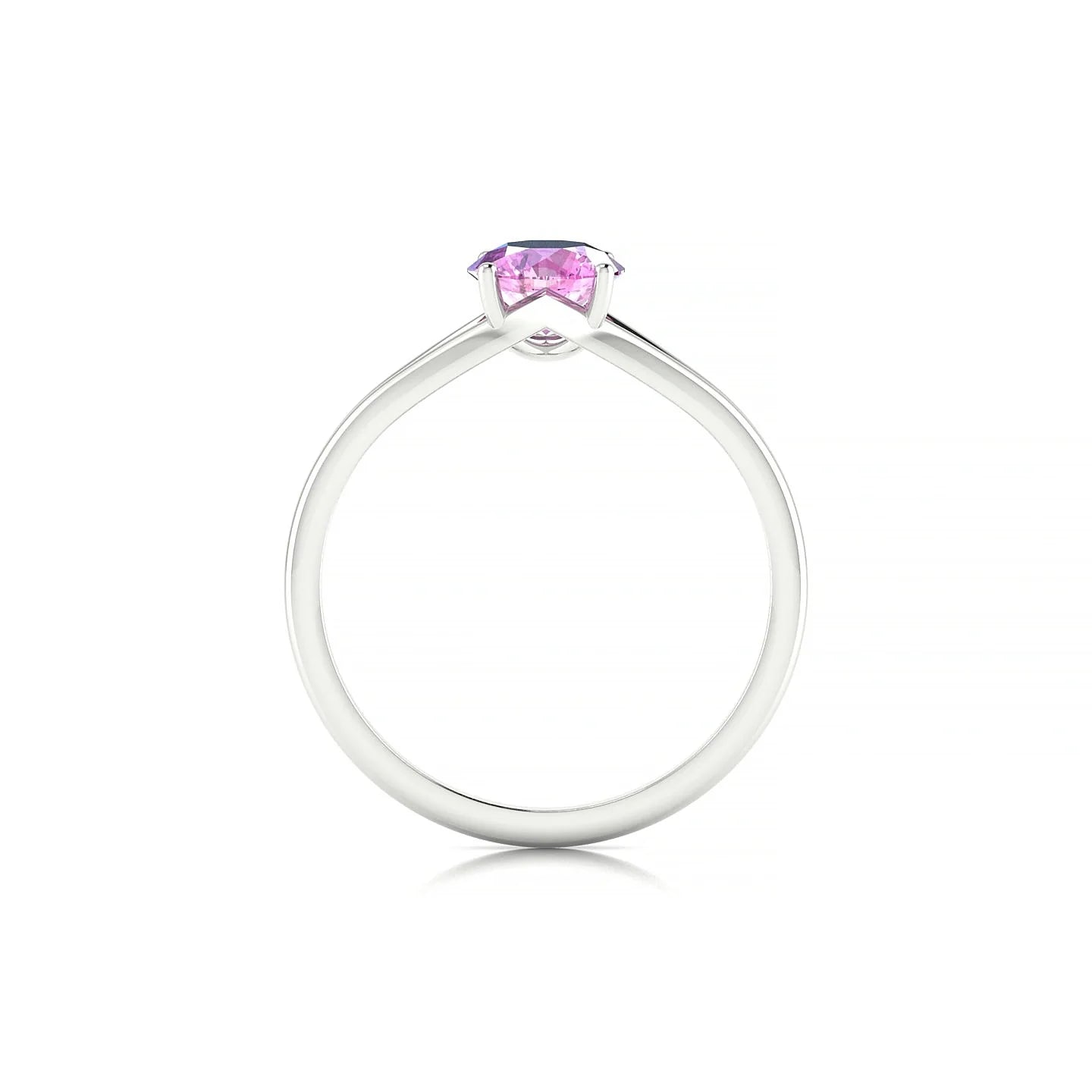 Rise | 18k White Gold 6 mm Round Pink Sapphire Ring