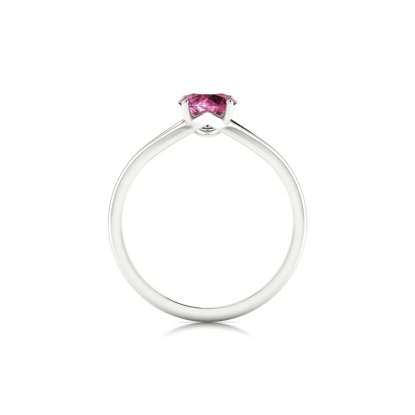 Rise | 18k White Gold 6 mm Round Rhodolite Ring
