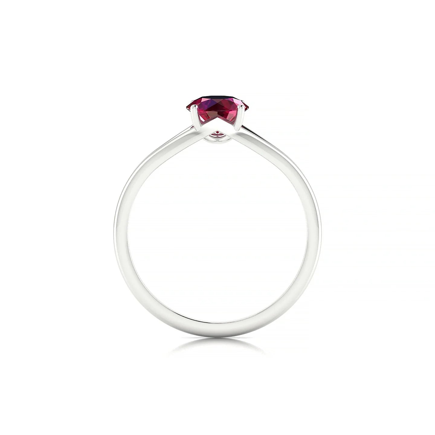 Rise | 18k White Gold 6 mm Round Ruby Ring