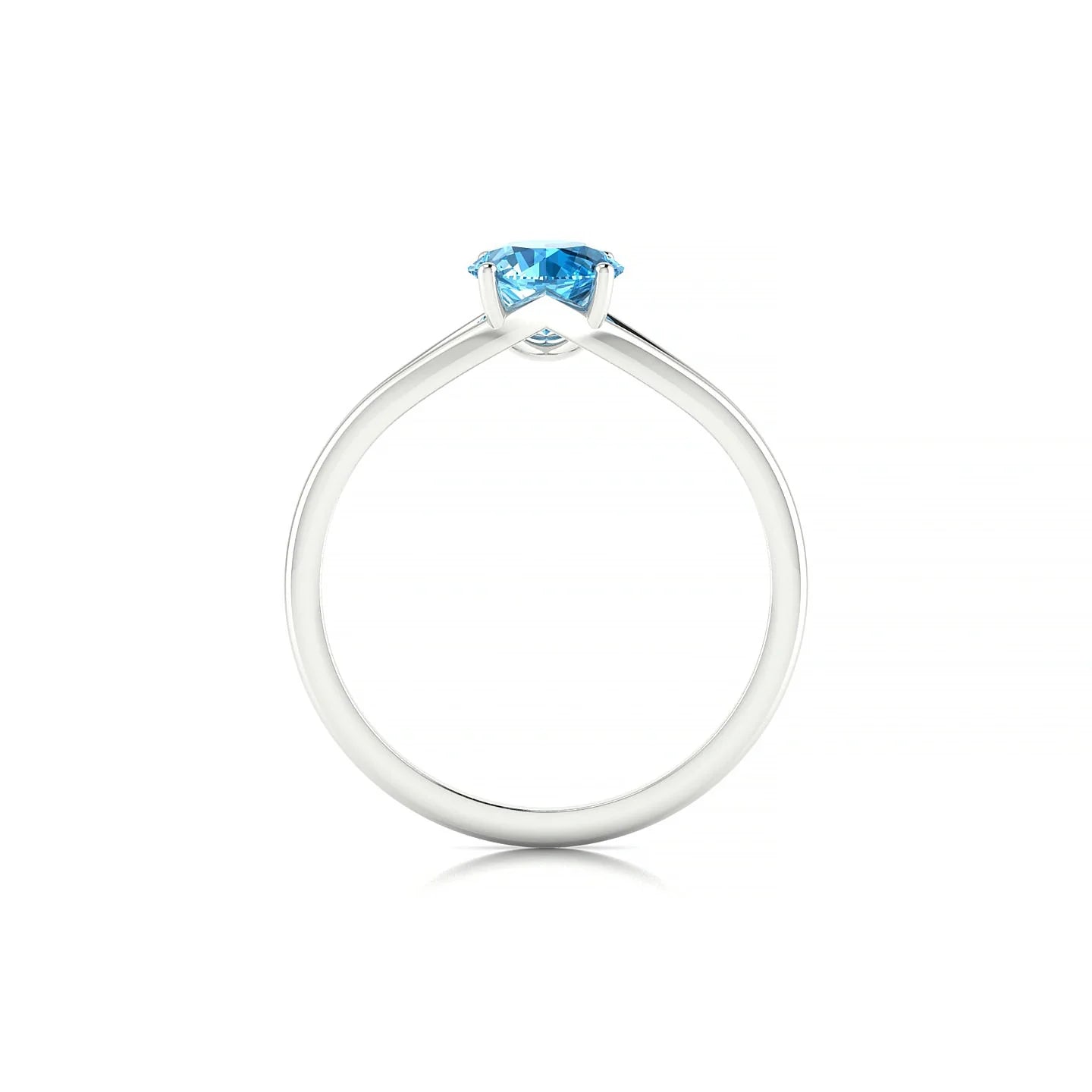 Rise | 18k White Gold 6 mm Round Topaz Ring