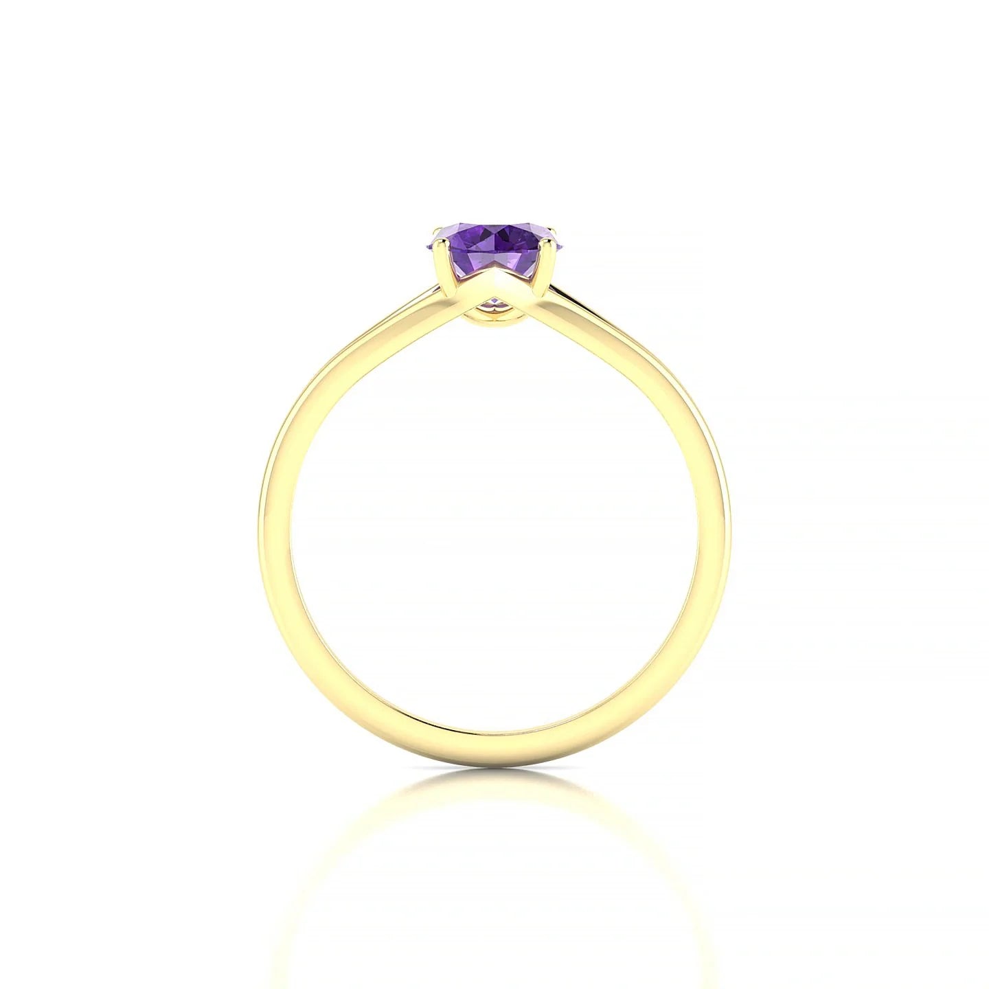 Rise | 18k Yellow Gold 6 mm Round Amethyst Ring