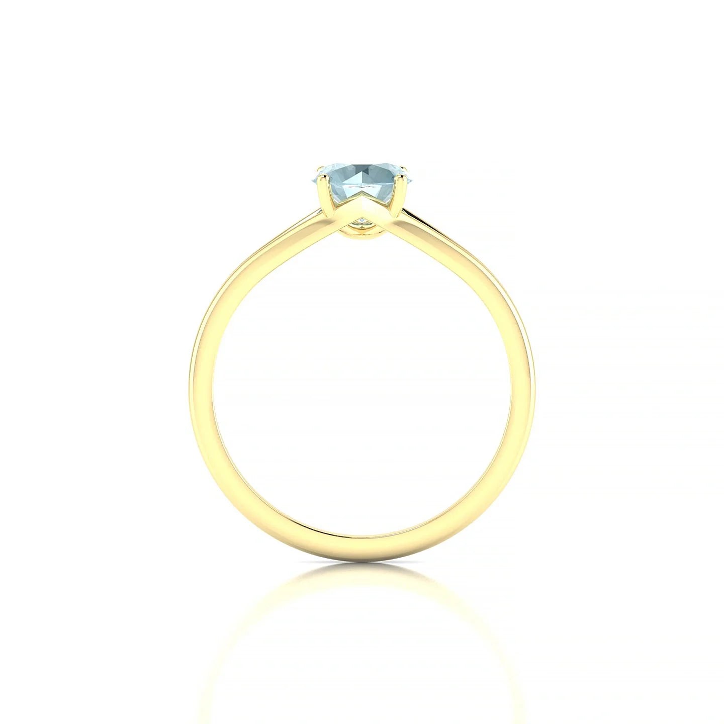 Rise | 18k Yellow Gold 6 mm Round Aquamarine Ring