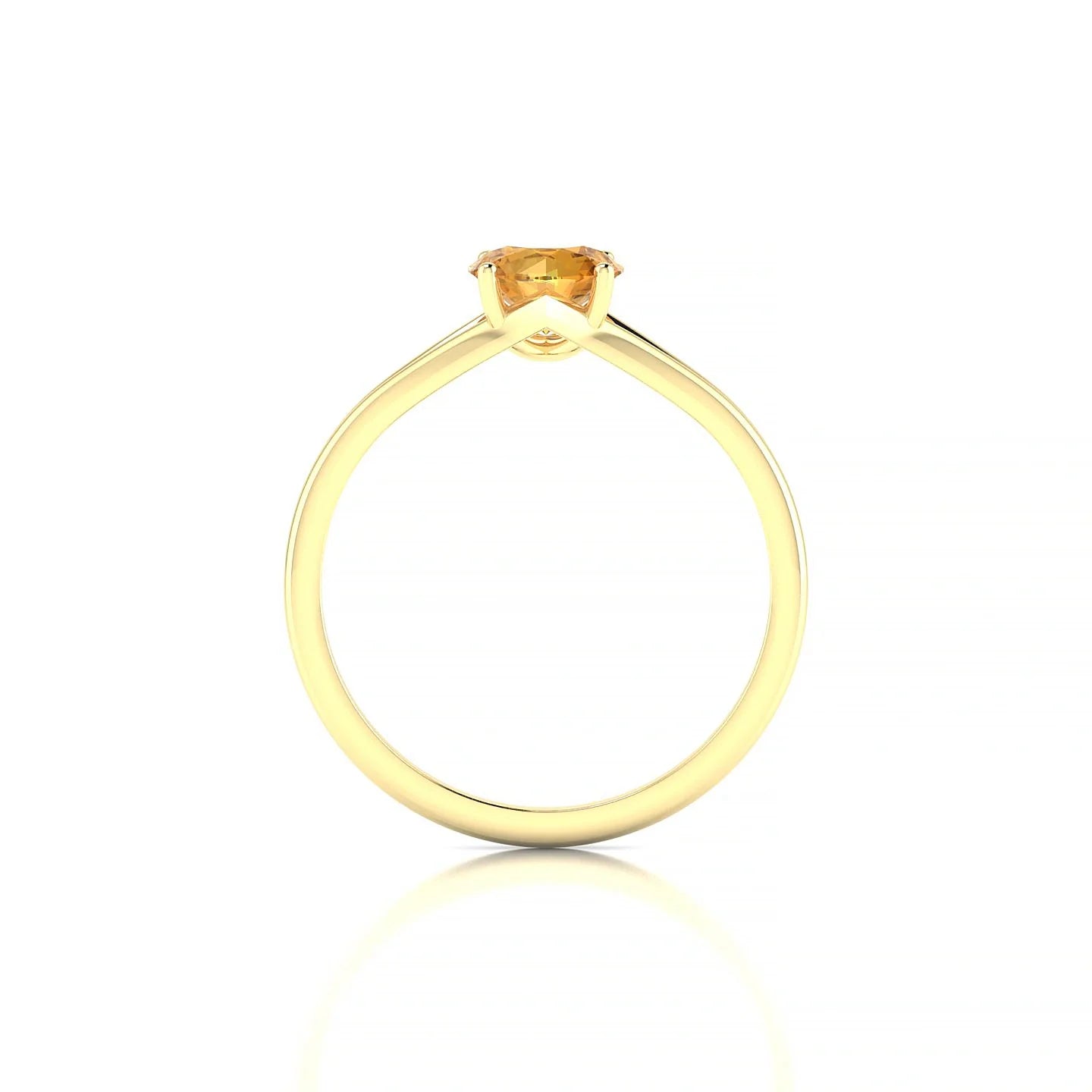 Rise | 18k Yellow Gold 6 mm Round Citrine Ring