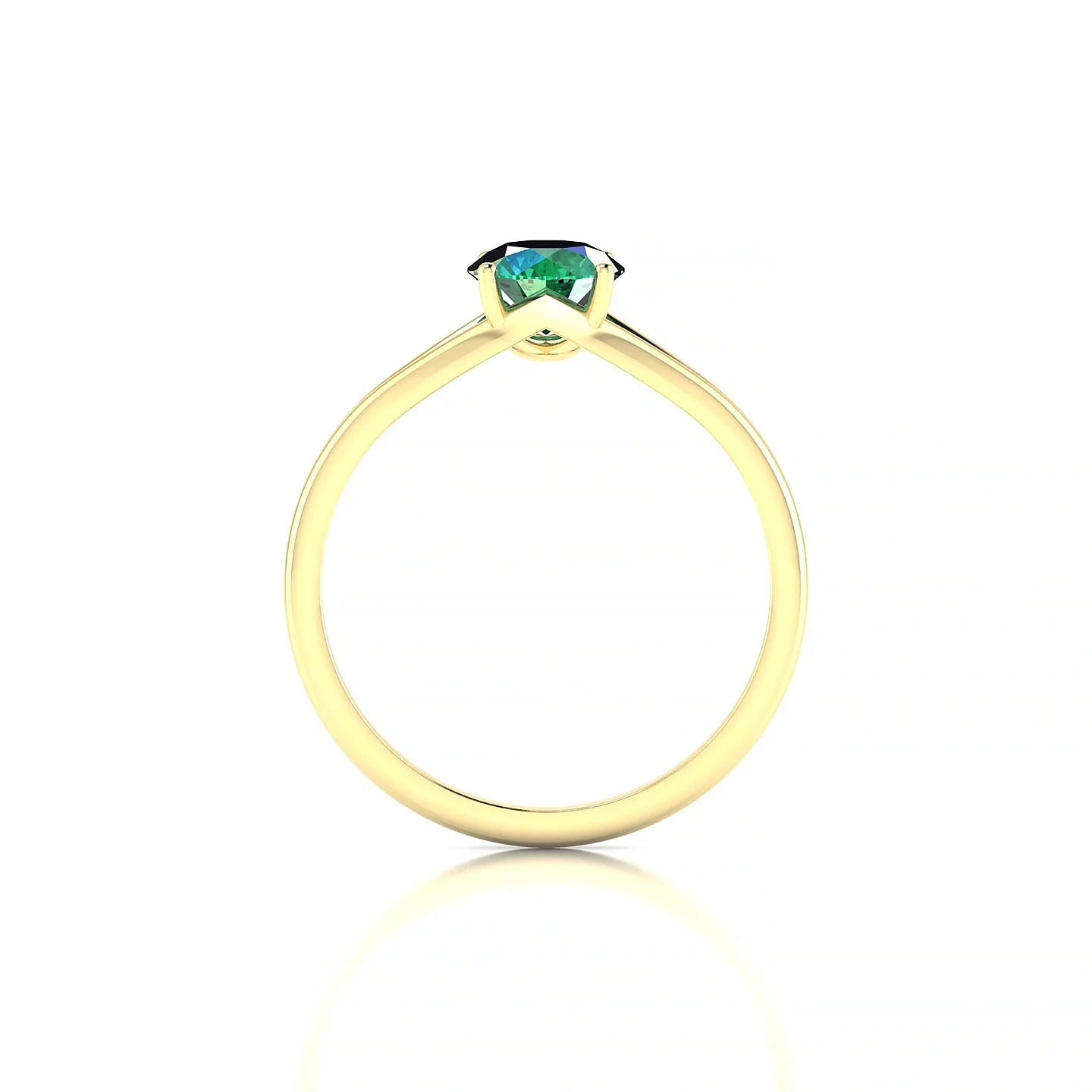 Rise | 18k Yellow Gold 6 mm Round Emerald Ring