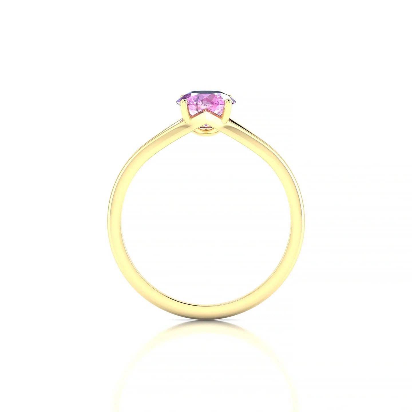 Rise | 18k Yellow Gold 6 mm Round Pink Sapphire Ring