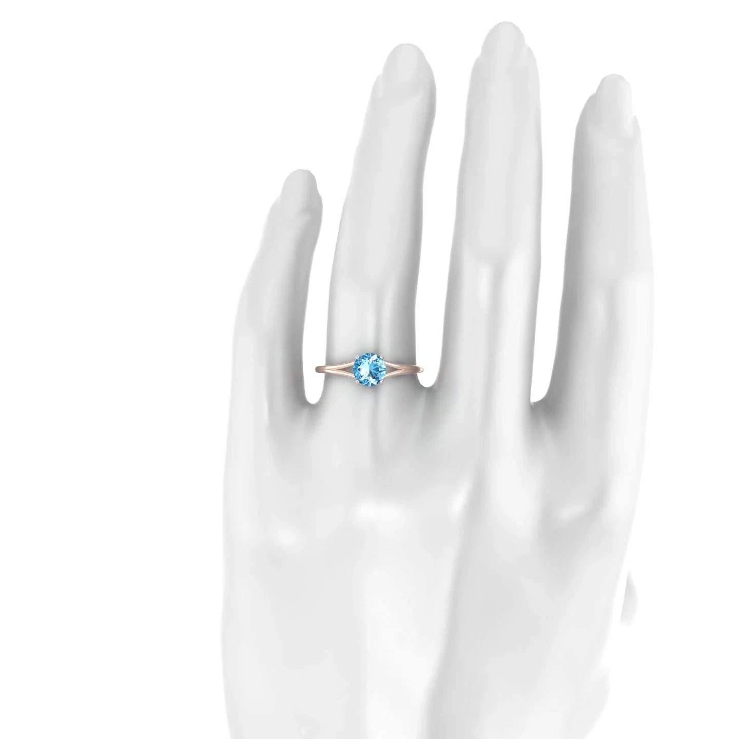 Rise | 18k Rose Gold 6 mm Round Topaz Ring