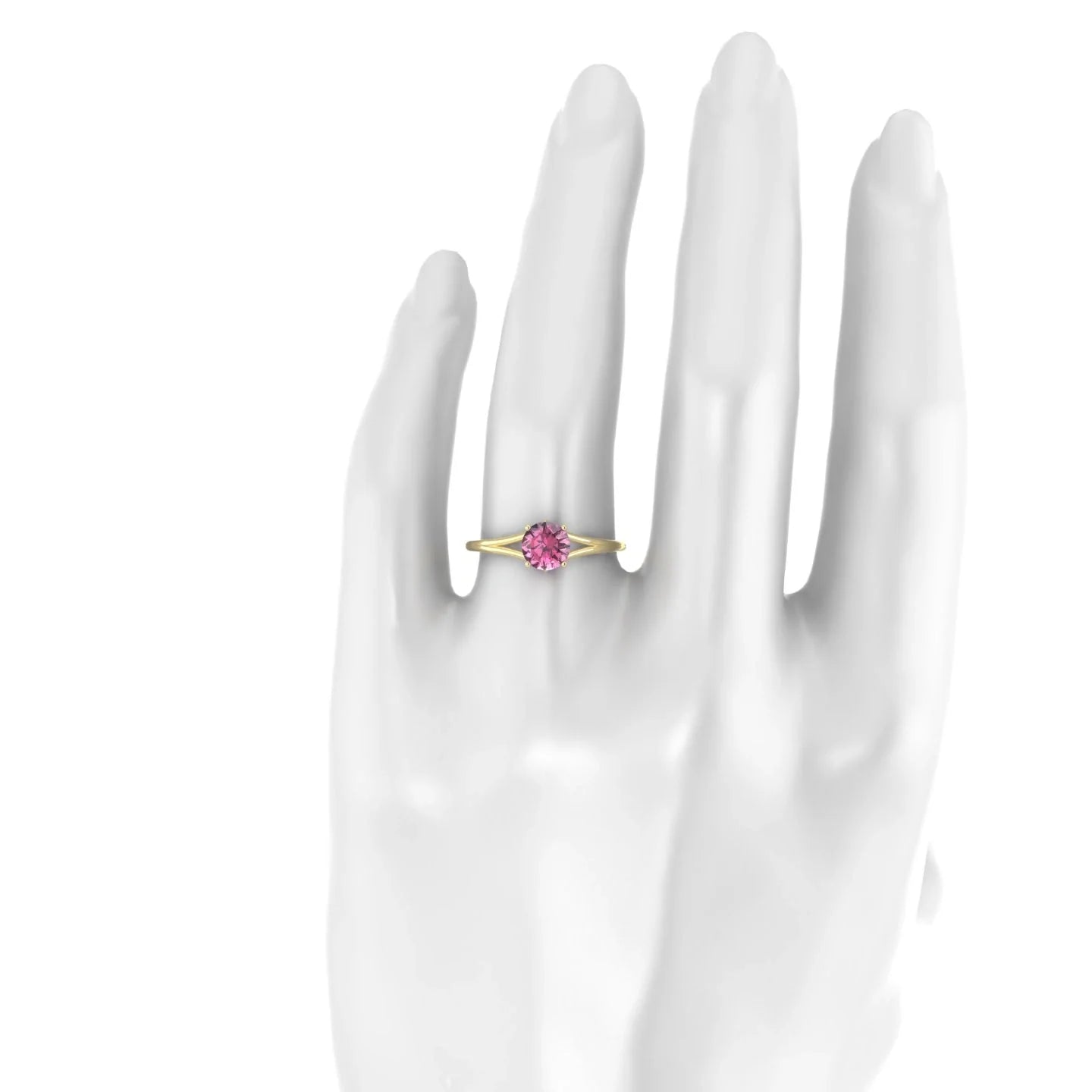 Rise | 18k Yellow Gold 6 mm Round Rhodolite Ring