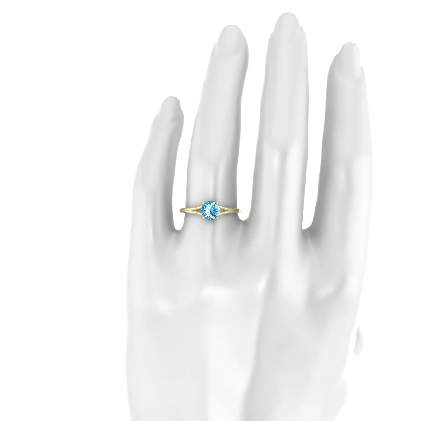 Rise | 18k Yellow Gold 6 mm Round Topaz Ring