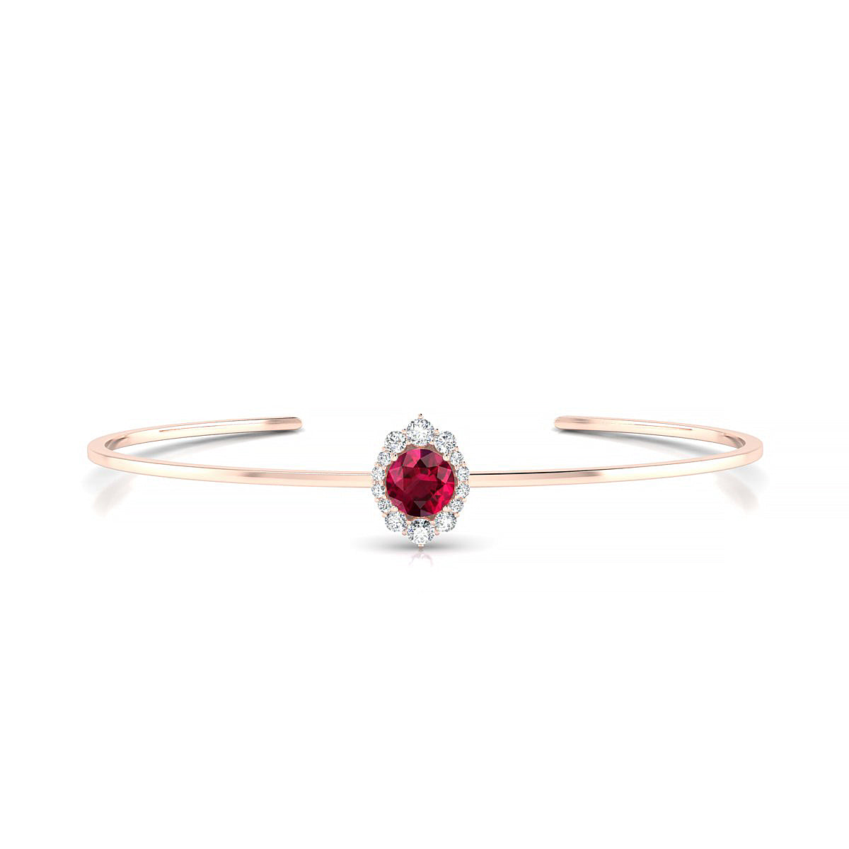 Romance | 18k Rose Gold 6 mm Round Ruby Bangle