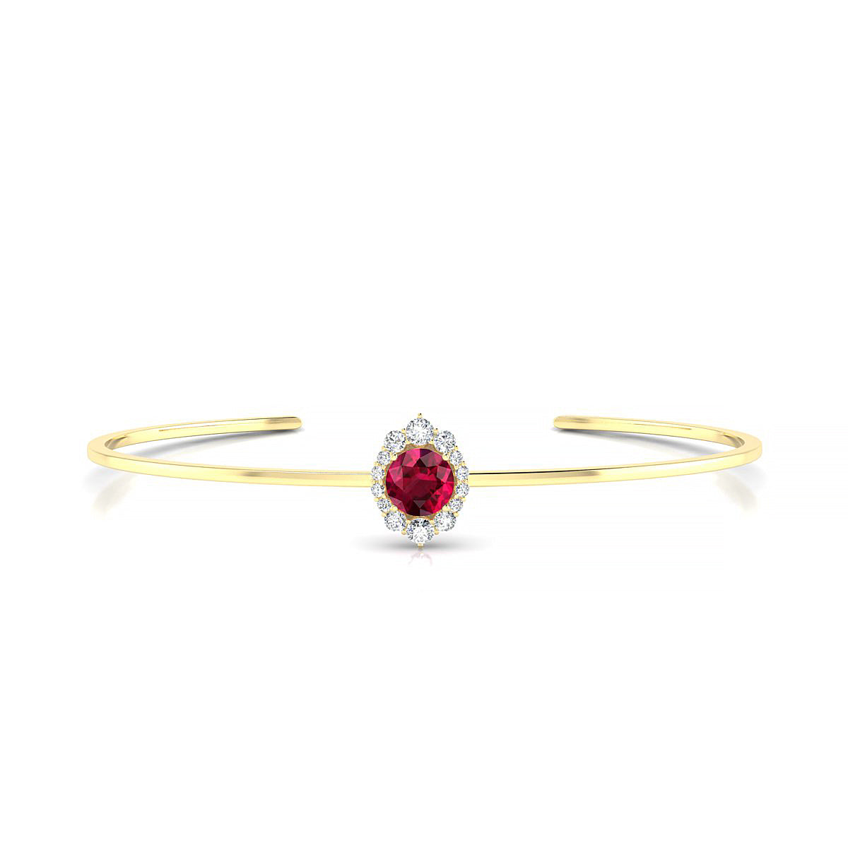 Romance | 18k Yellow Gold 6 mm Round Ruby Bangle