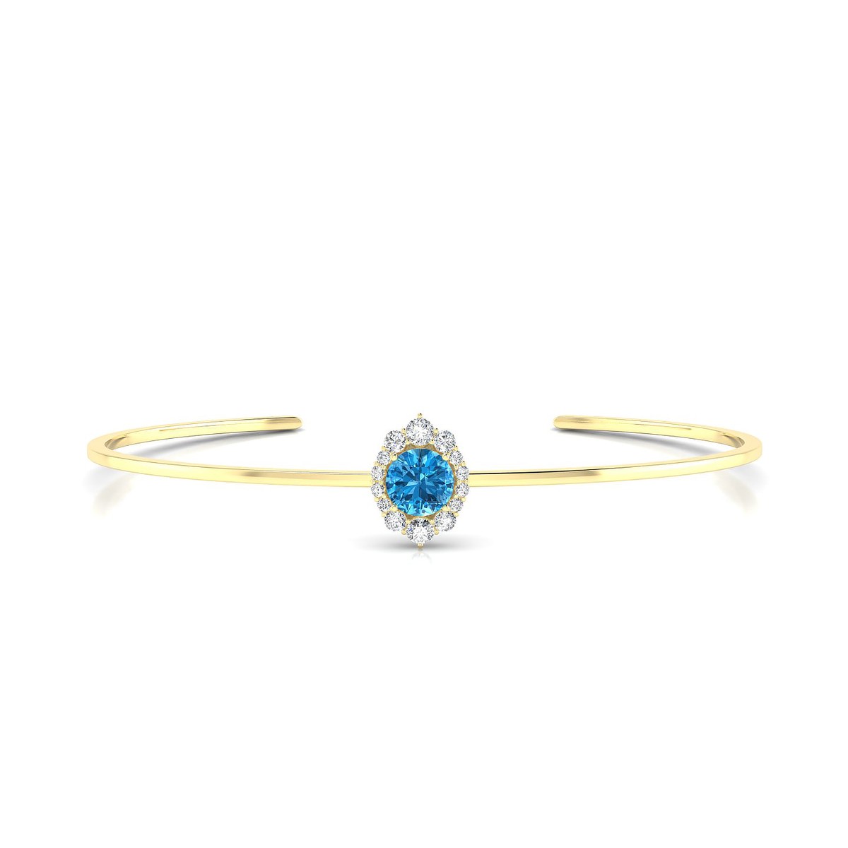 Romance | 18k Yellow Gold 6 mm Round Topaz Bangle