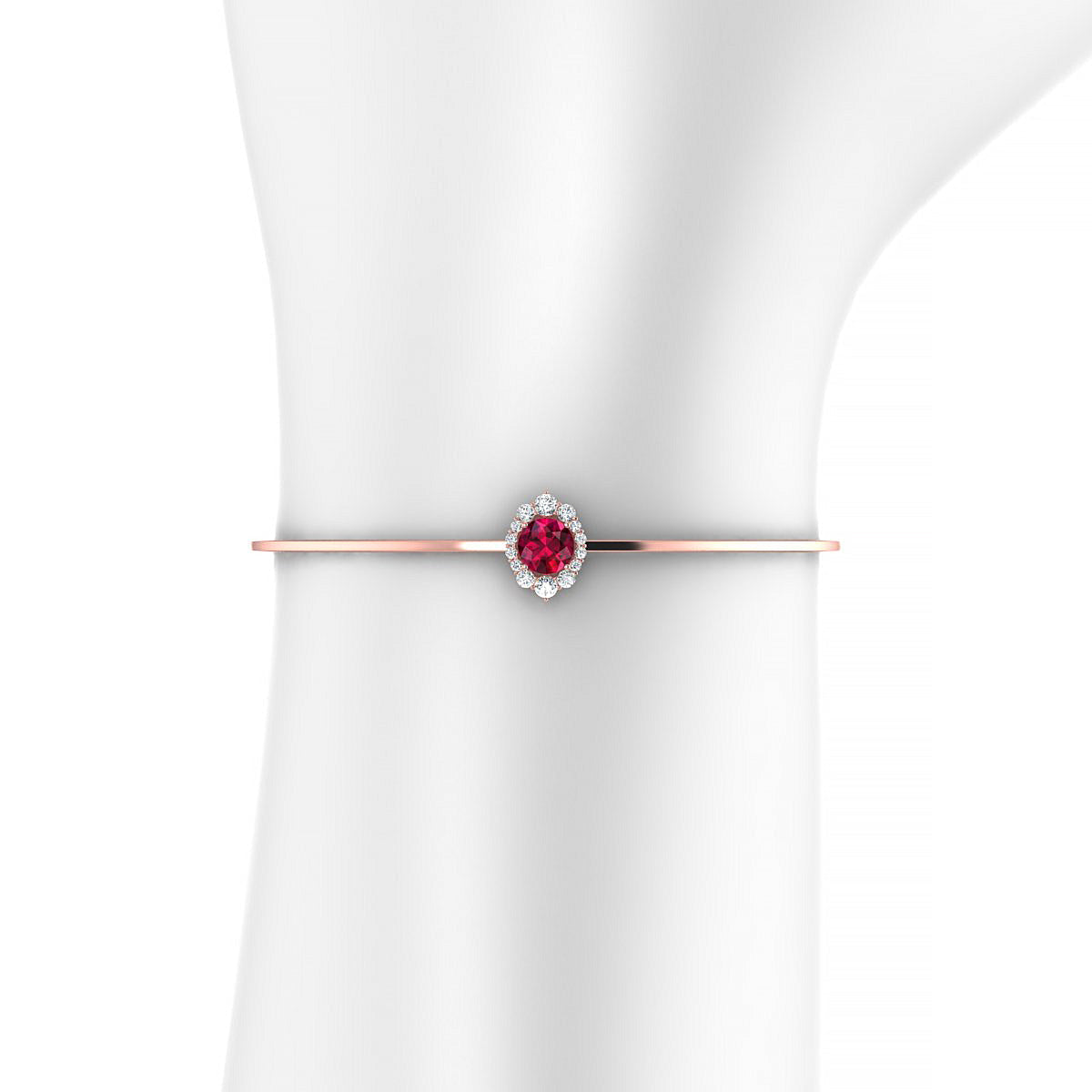 Romance | 18k Rose Gold 6 mm Round Ruby Bangle