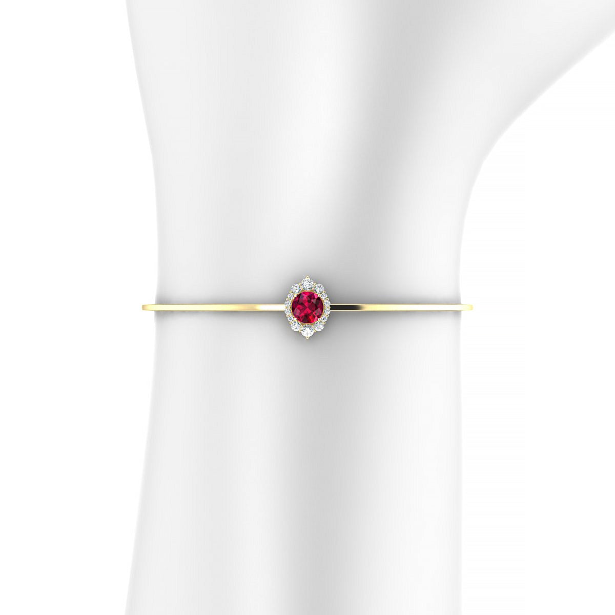 Romance | 18k Yellow Gold 6 mm Round Ruby Bangle