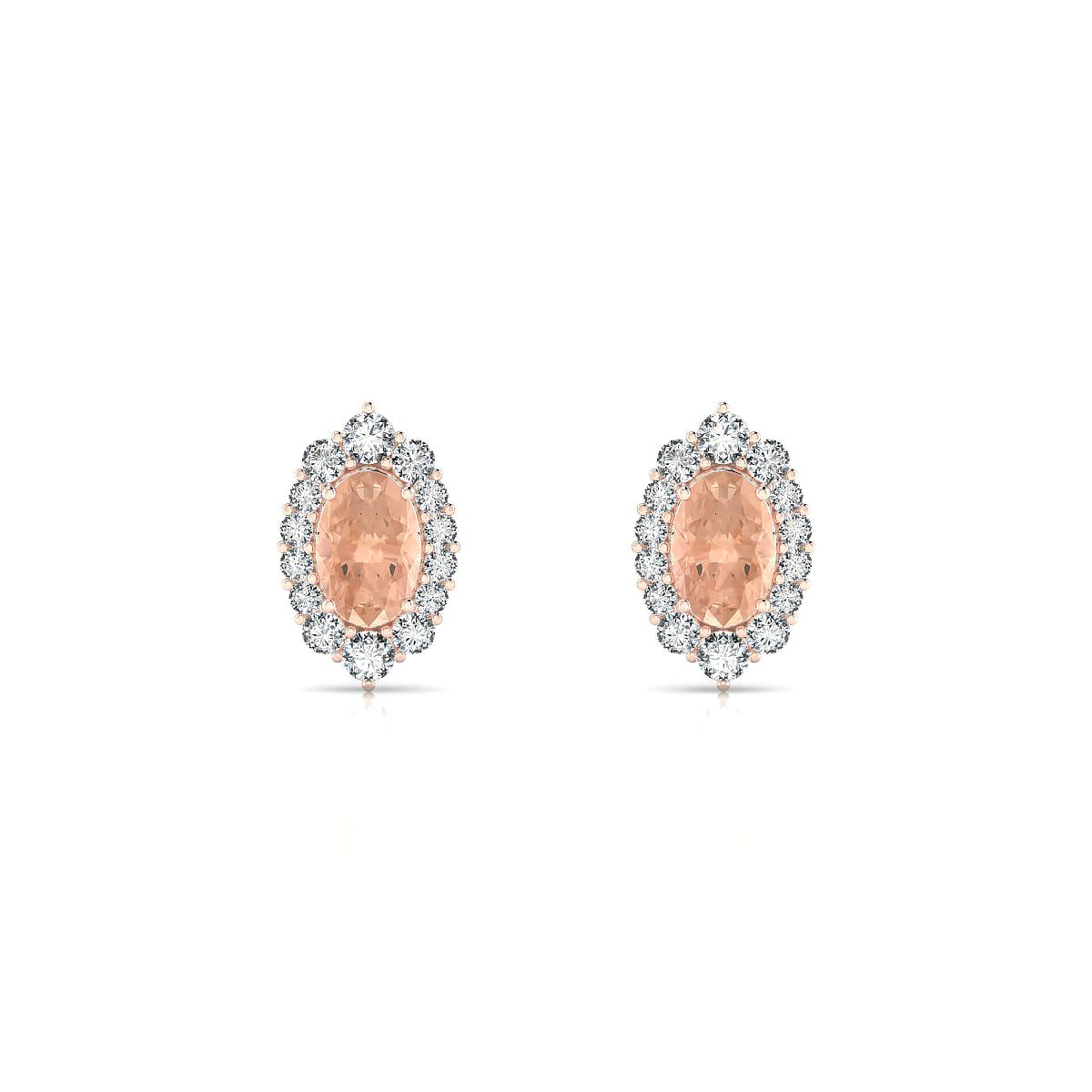 Romance | 18k Rose Gold 6 x 4 mm Oval Morganite Earrings