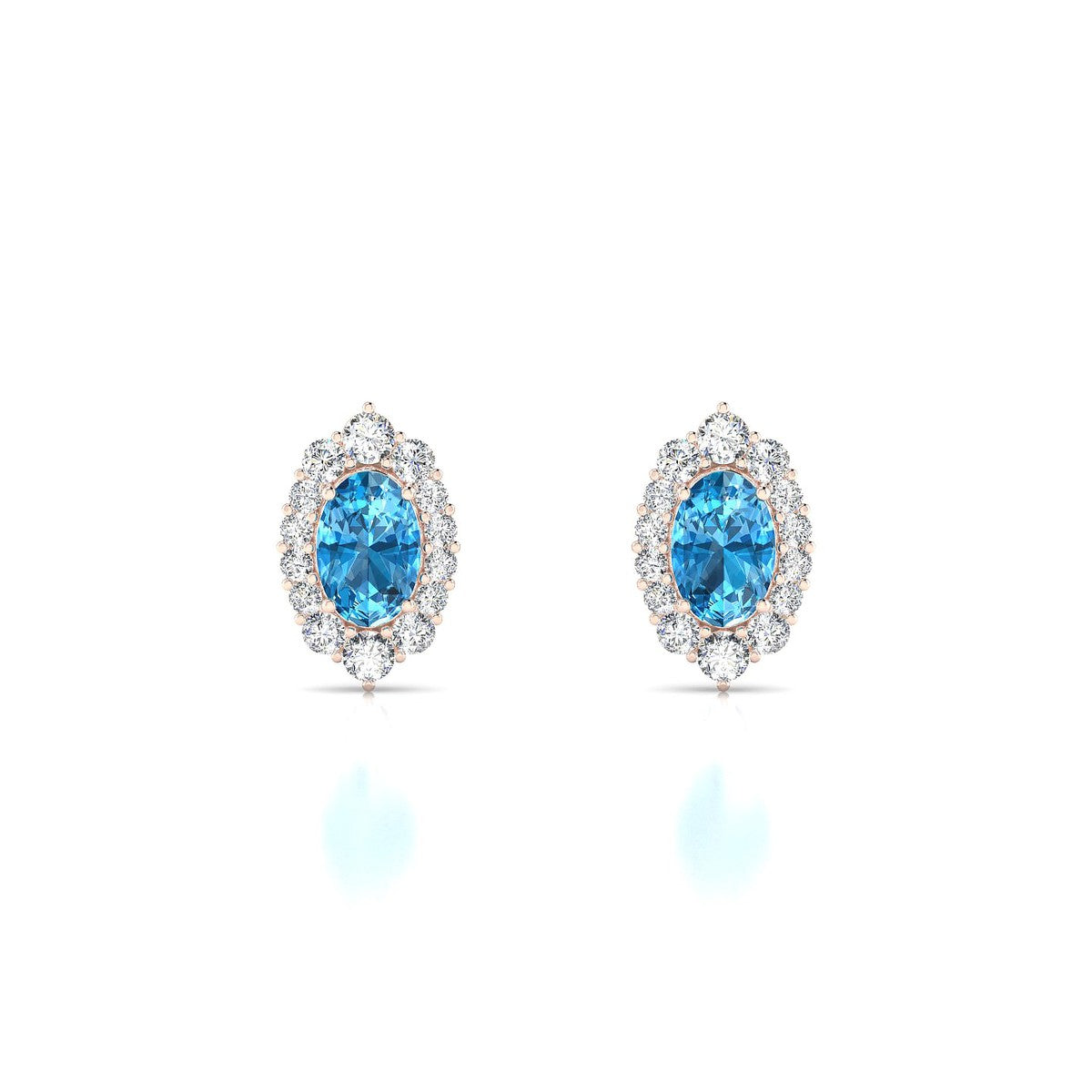 Romance | 18k Rose Gold 6 x 4 mm Oval Topaz Earrings