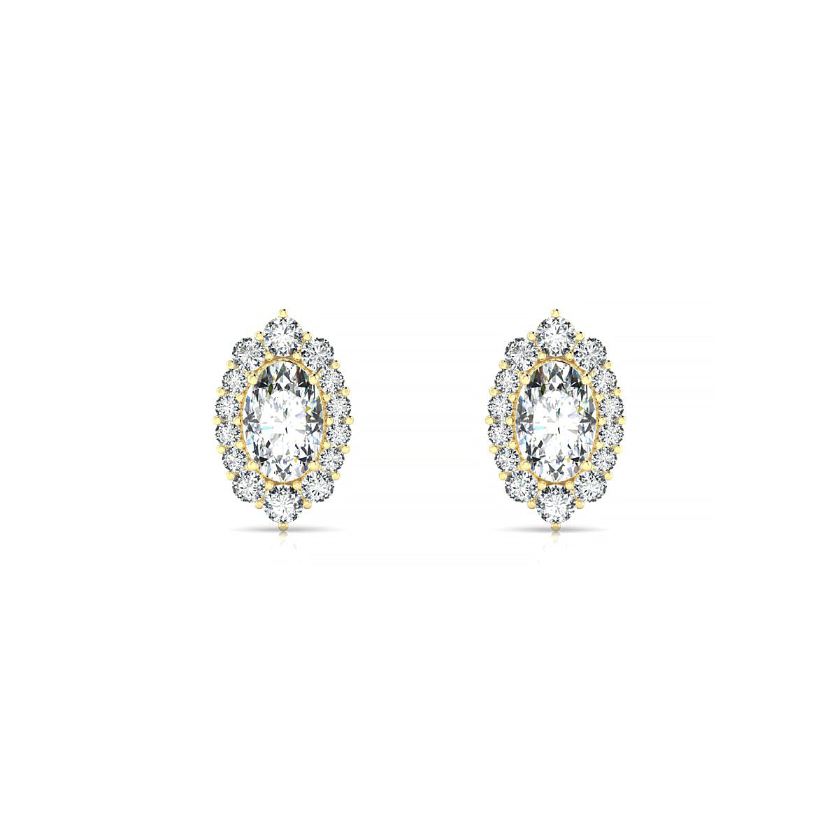 Romance | 18k Yellow Gold 6 x 4 mm Oval Diamond Earrings