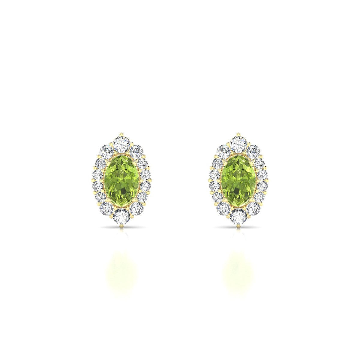Romance | 18k Yellow Gold 6 x 4 mm Oval Peridot Earrings