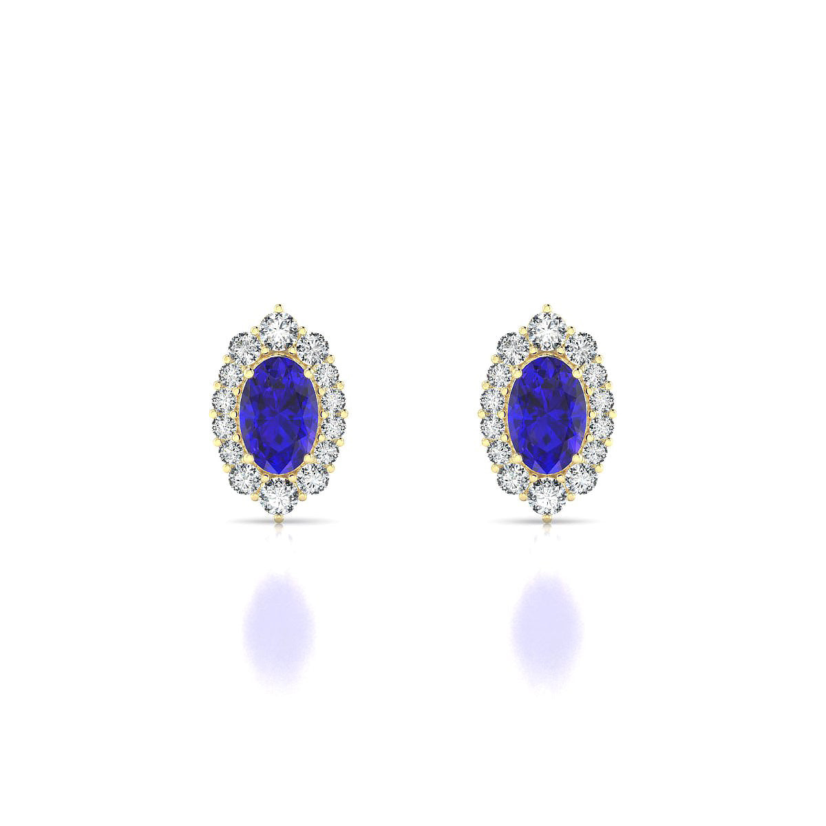Romance | 18k Yellow Gold 6 x 4 mm Oval Tanzanite Earrings