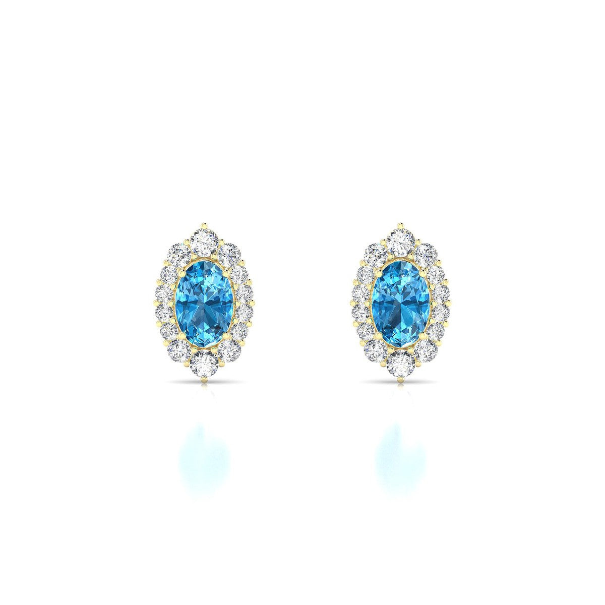 Romance | 18k Yellow Gold 6 x 4 mm Oval Topaz Earrings