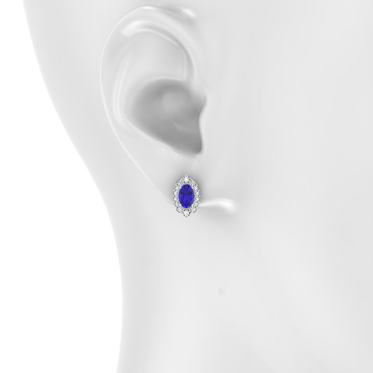 Romance | 18k White Gold 6 x 4 mm Oval Tanzanite Earrings