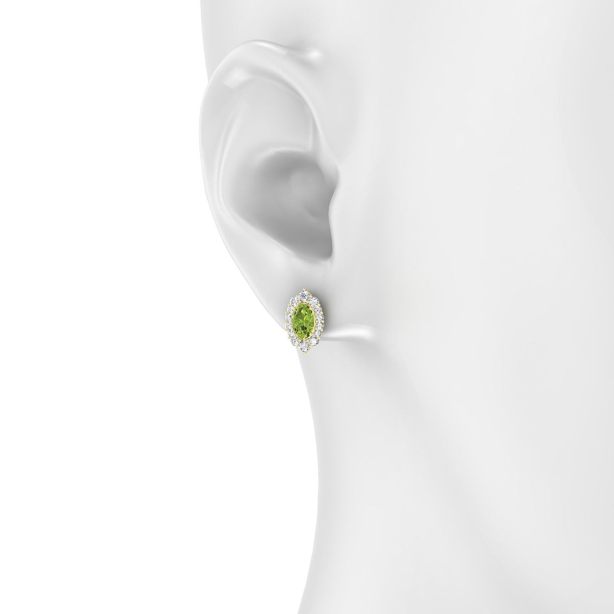 Romance | 18k Yellow Gold 6 x 4 mm Oval Peridot Earrings