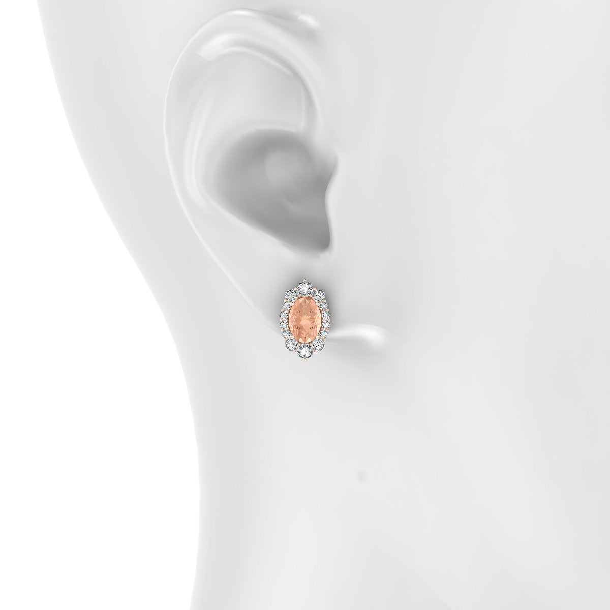Romance | 18k Rose Gold 7 x 5 mm Oval Morganite Earrings