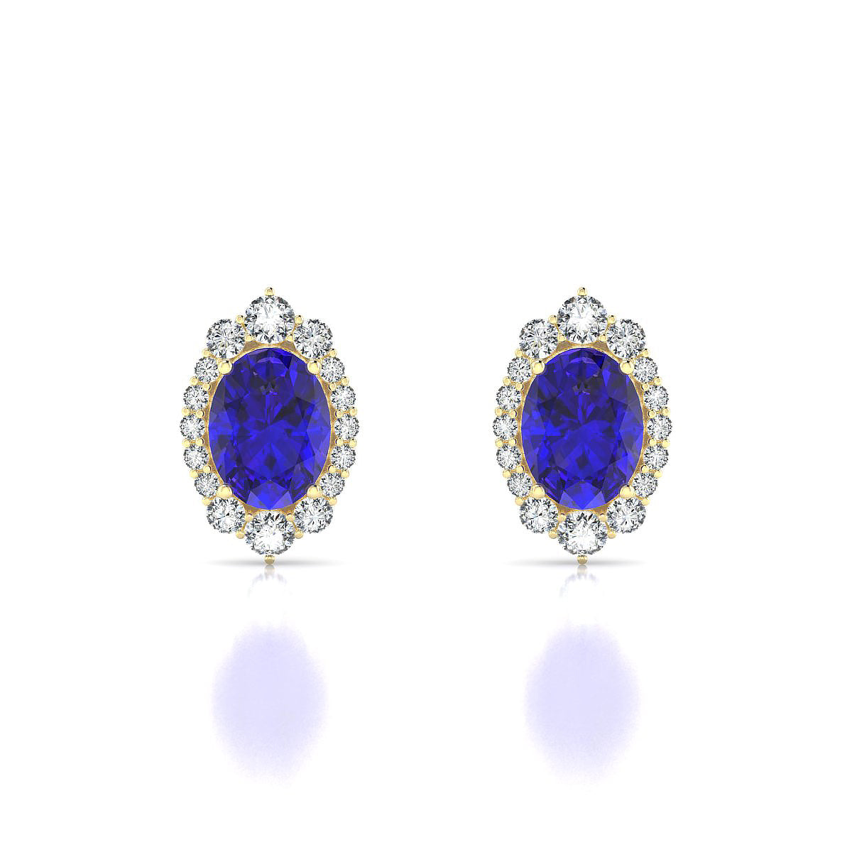 Romance | 18k Yellow Gold 8 x 6 mm Oval Tanzanite Earrings
