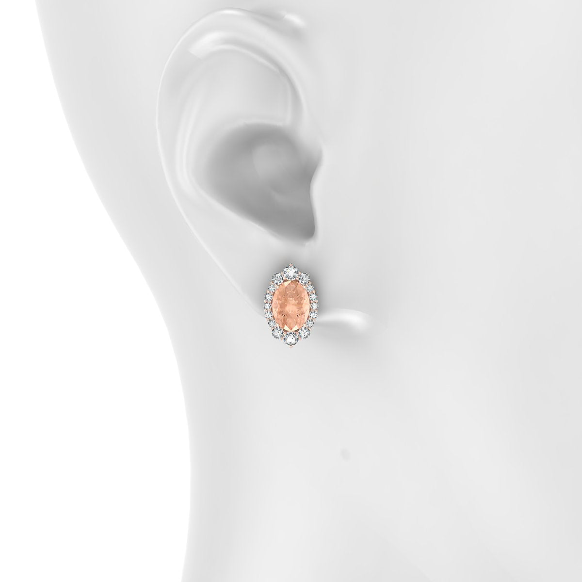 Romance | 18k Rose Gold 8 x 6 mm Oval Morganite Earrings