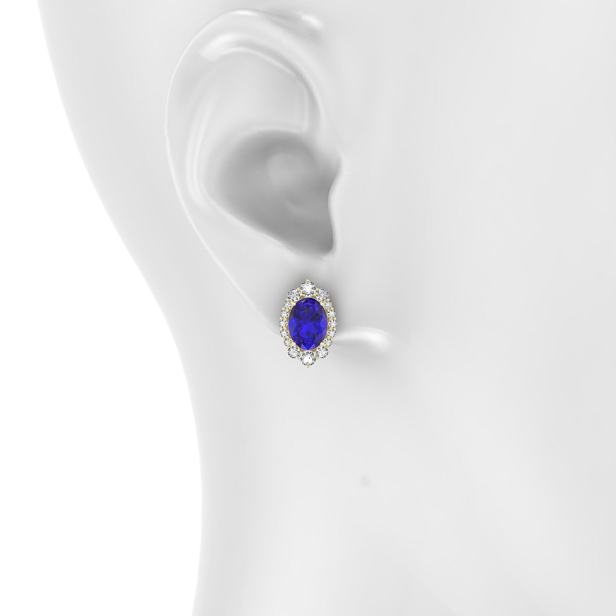 Romance | 18k Yellow Gold 8 x 6 mm Oval Tanzanite Earrings