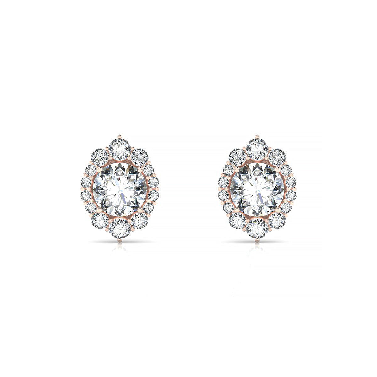 Romance | 18k Rose Gold 5.7 mm Round Diamond Earrings