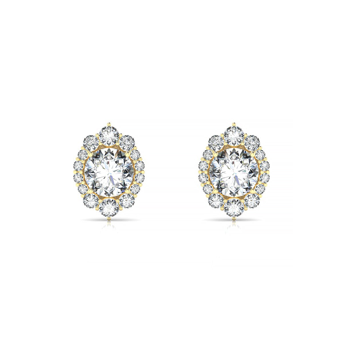Romance | 18k Yellow Gold 5.7 mm Round Diamond Earrings