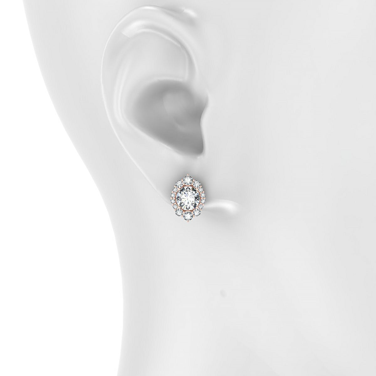 Romance | 18k Rose Gold 5.7 mm Round Diamond Earrings