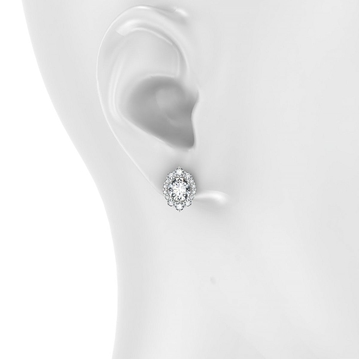 Romance | 18k White Gold 5.7 mm Round Diamond Earrings
