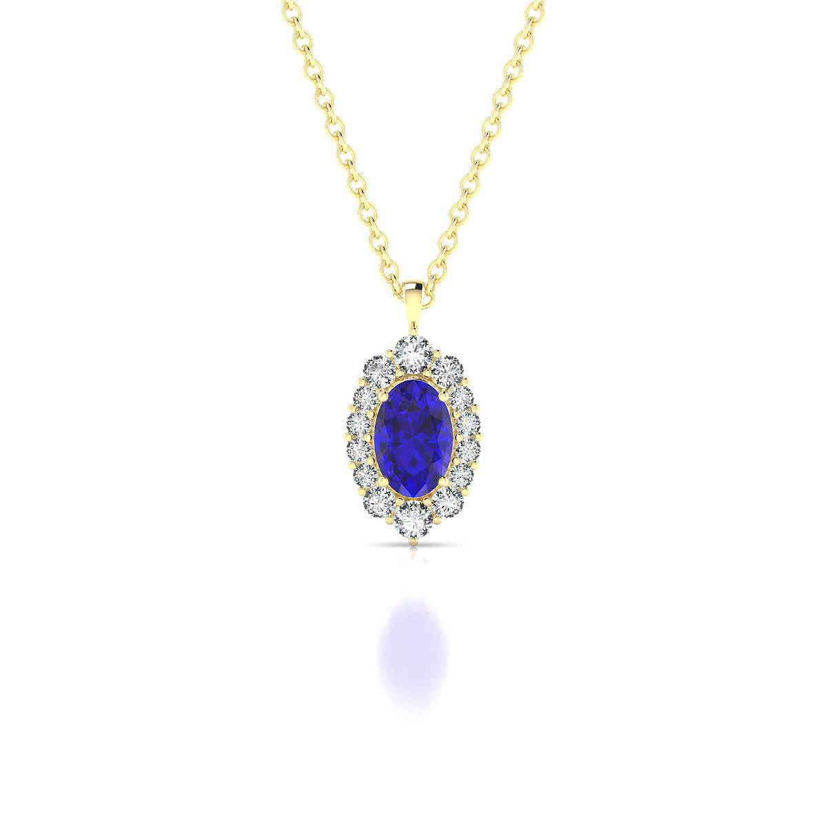 Romance | 18k Yellow Gold 6 x 4 mm Oval Tanzanite Pendant
