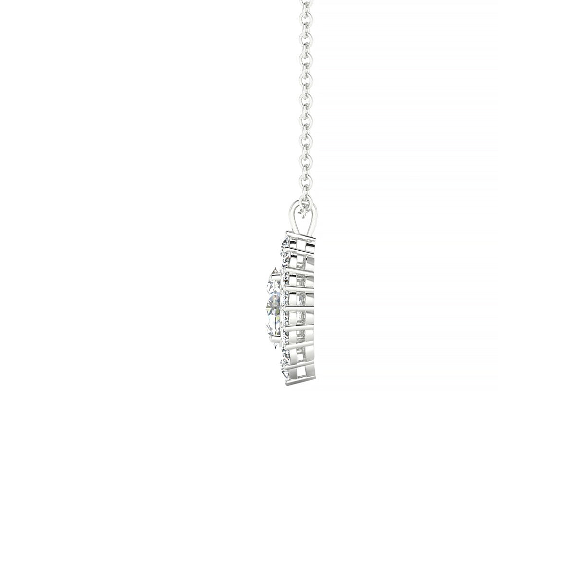 Romance | 18k White Gold 6 x 4 mm Oval Diamond Pendant