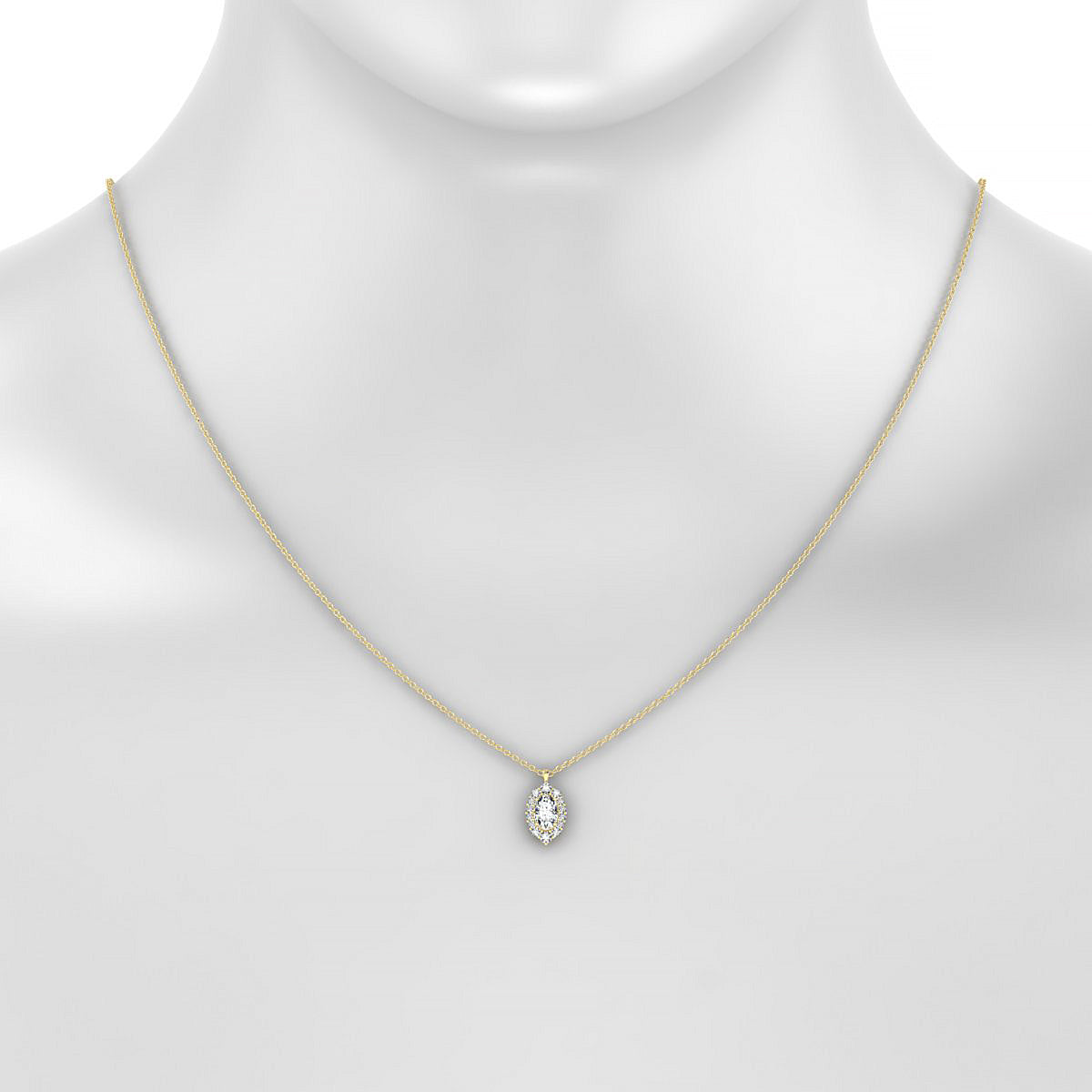 Romance | 18k Yellow Gold 6 x 4 mm Oval Diamond Pendant