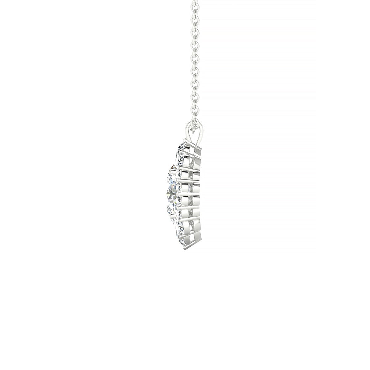 Romance | 18k White Gold 7 x 5 mm Oval Diamond Pendant